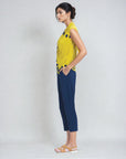 Crossover Faux Wrap Top - Track Line-Yellow - Final Sale!