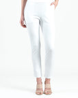 Rayon-Ponte Knit - Straight Leg Pocket Pant - White