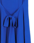 Soft Textured Rayon - Wrap Overlay Center Tie Midi Dress - Cobalt - Limited Sizes!