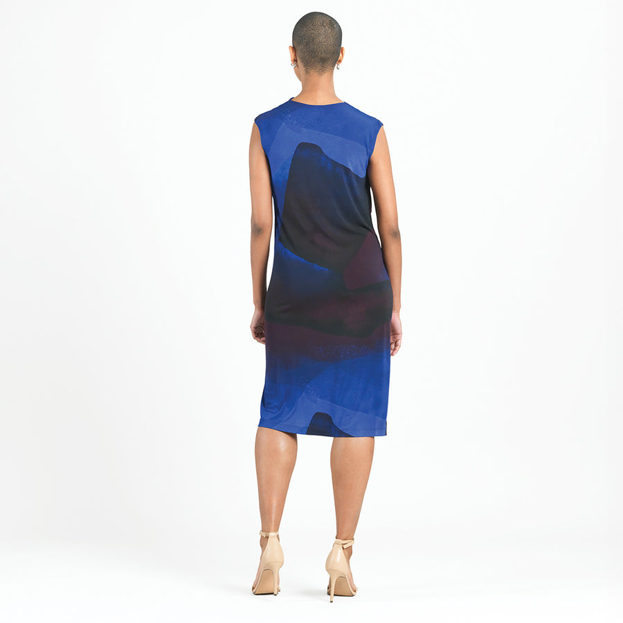 Side Slit Midi Dress - Purple Watercolor - Limited Sizes - XS, SM