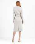 Chunky Ribbed - Tie Waist Pocket Midi Sweater Dress - Sand - Final Sale!