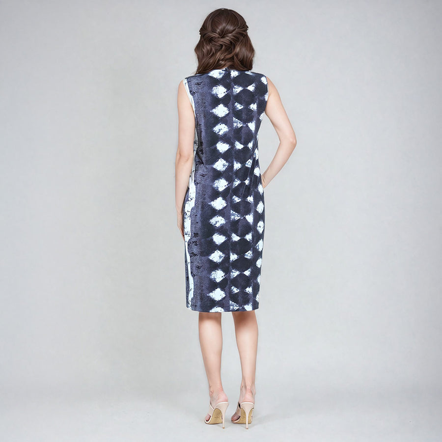 Mock Neck Midi Sheath Dress - Diamond Grey-Scale - Final Sale!