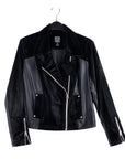 Vinyl - Liquid Leather™ Panel Zip Cuff Pocket Jacket - Black