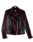 Vinyl - Liquid Leather™ Panel Zip Cuff Pocket Jacket - Mulberry