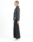 Liquid Leather™ Cropped Tuxedo Blazer - Black - Limited Sizes!