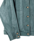 Liquid Leather™ Button Closure Pocket Jacket - Hunter Green