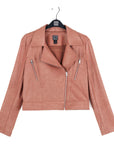 Liquid Leather™ Zip Cuff Moto Waist Jacket - Tan