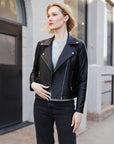 Liquid Leather™ Sheen Moto Zip Jacket - Black