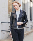 Liquid Leather™ Sheen Moto Zip Jacket - Black