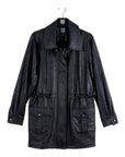 Liquid Leather™ Drawstring Waist Utility Jacket - Black - Limited Edition!