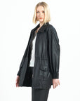 Liquid Leather™ Drawstring Waist Utility Jacket - Black - Limited Edition!