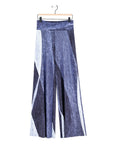 Silky Pleat Knit - Palazzo Pant - Lunar Stripe