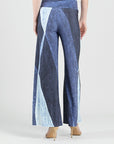 Silky Pleat Knit - Palazzo Pant - Lunar Stripe