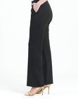 Rayon-Ponte Knit - Loose Leg Pocket Pant - Black