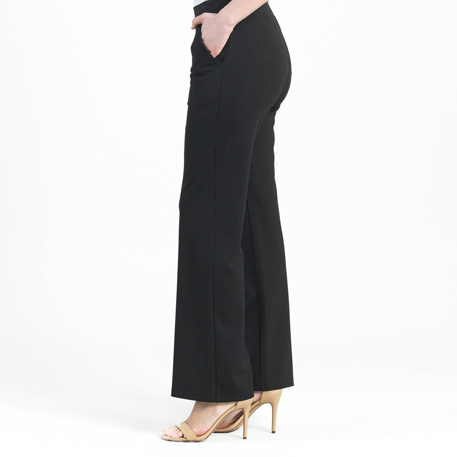 Rayon-Ponte Knit - Loose Leg Pocket Pant - Black