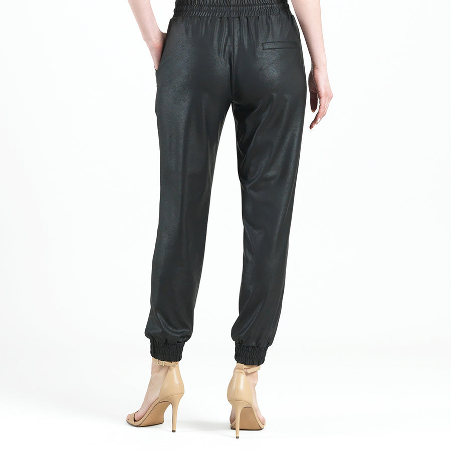 Liquid Leather™ Drawstring Jogger Pant - Black