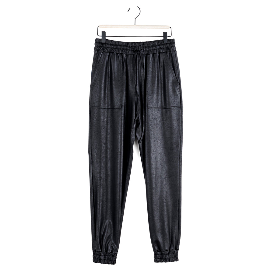 Liquid Leather™ Drawstring Jogger Pant - Black