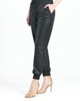 Liquid Leather™ Drawstring Jogger Pant - Black