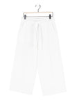 Linen Knit - Tie Waist Cropped Pant - Ivory - Final Sale!