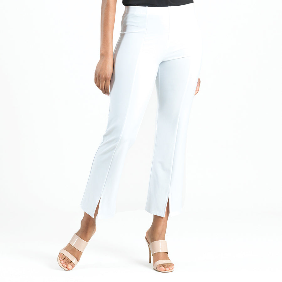 Center Seam Front Slit Ankle Pant - White – Clara Sunwoo