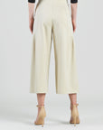 Rayon-Ponte Knit - Pleated Gaucho Pocket Pant - Khaki