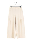 Rayon-Ponte Knit - Pleated Gaucho Pocket Pant - Khaki