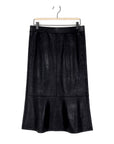 Liquid Leather™ Flounce Midi Skirt - Black