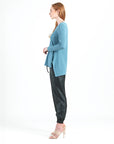 French Terry-Like Knit - Parachute Hem Sweater Tunic - Powder Blue - Final Sale!