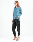 French Terry-Like Knit - Parachute Hem Sweater Tunic - Powder Blue - Final Sale!