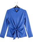 Liquid Leather™ Signature Center Front Tie Top - Cobalt