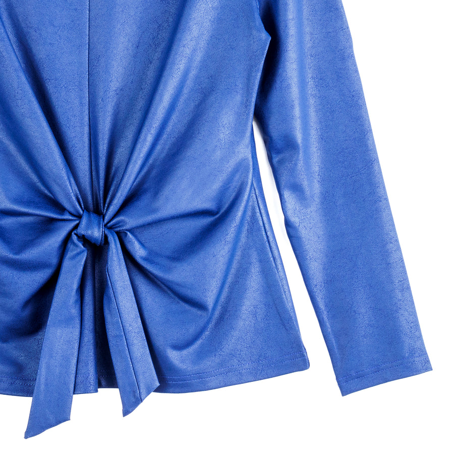 Liquid Leather™ Signature Center Front Tie Top - Cobalt - Final Sale!