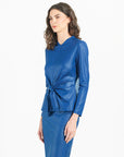 Liquid Leather™ Signature Center Front Tie Top - Cobalt - Final Sale!