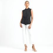 Sleeveless Center Front Tie Top - Black - Limited Sizes!