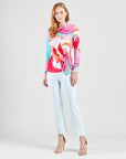 Side Tie Waist Top - Petal Watercolor