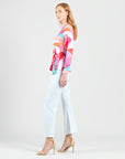 Side Tie Waist Top - Petal Watercolor