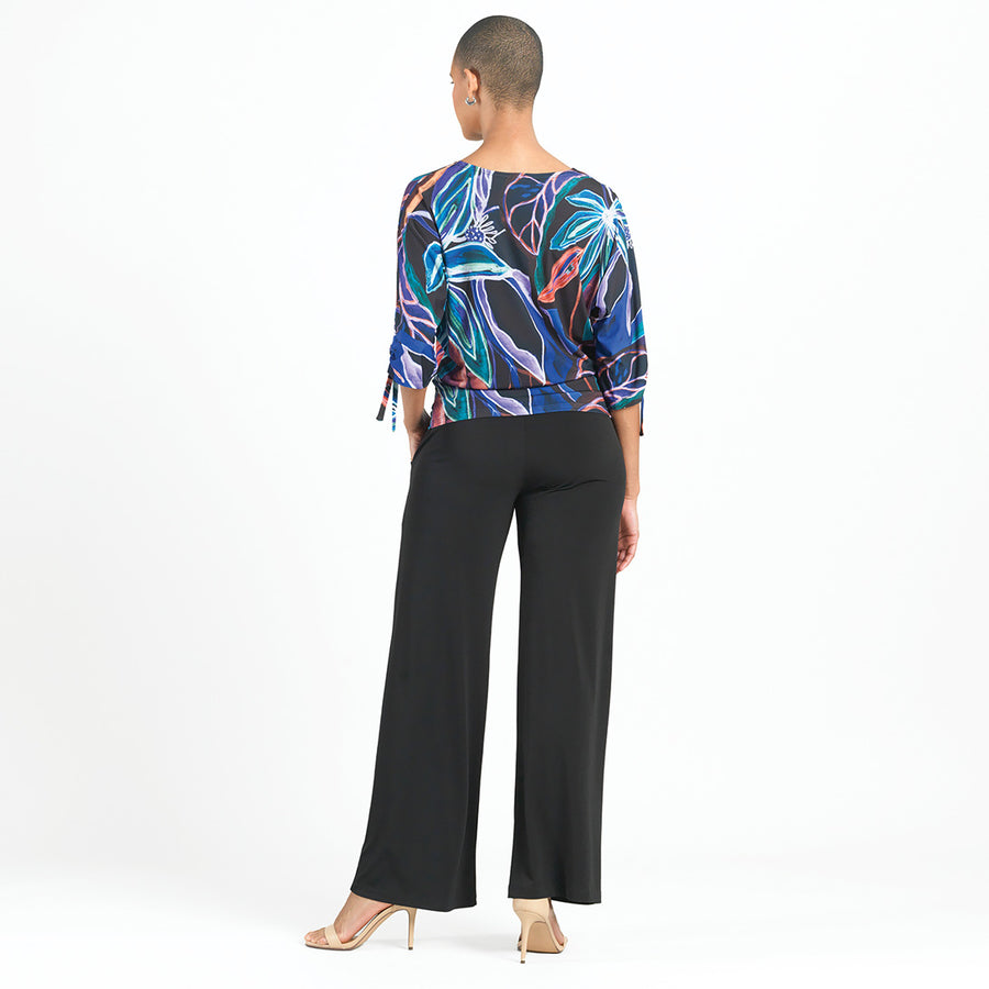 Pull-Tie Cuff Blouson Top - Petal Sketch - Limited Sizes!