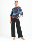 Pull-Tie Cuff Blouson Top - Petal Sketch - Limited Sizes!