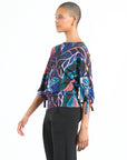 Pull-Tie Cuff Blouson Top - Petal Sketch - Limited Sizes!