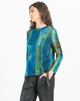 Lightweight Cozy - Side Pull-Tie Sweater Top - Paint Stroke - Limited Sizes! XS-SM