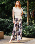 Gauze Knit - Palazzo Pant - Petal Whisper