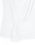 Drape Neck Loop Front Top - White