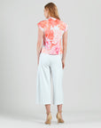 Butter Knit - Drape Neck Loop Front Top - Sunset Petals