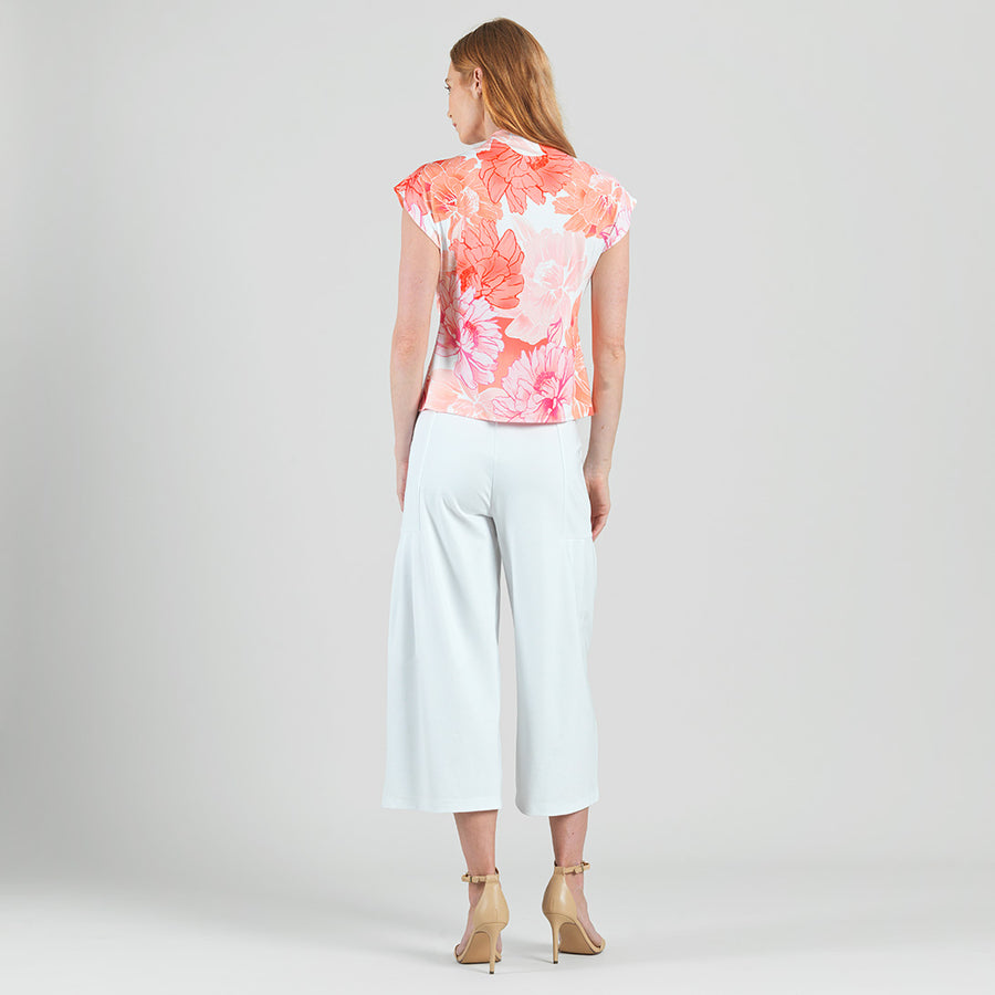 Butter Knit - Drape Neck Loop Front Top - Sunset Petals