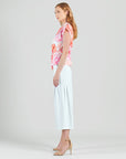 Butter Knit - Drape Neck Loop Front Top - Sunset Petals