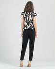 Drape Neck Loop Front Top - Leaf Shadow