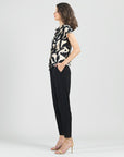 Drape Neck Loop Front Top - Leaf Shadow