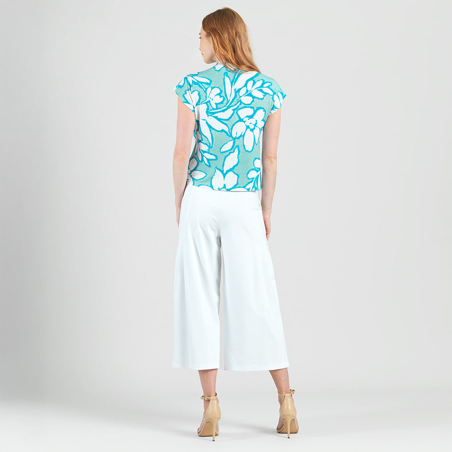 Drape Neck Loop Front Top - Paradise Petal