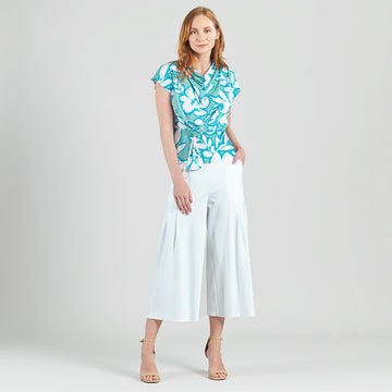 Drape Neck Loop Front Top - Paradise Petal