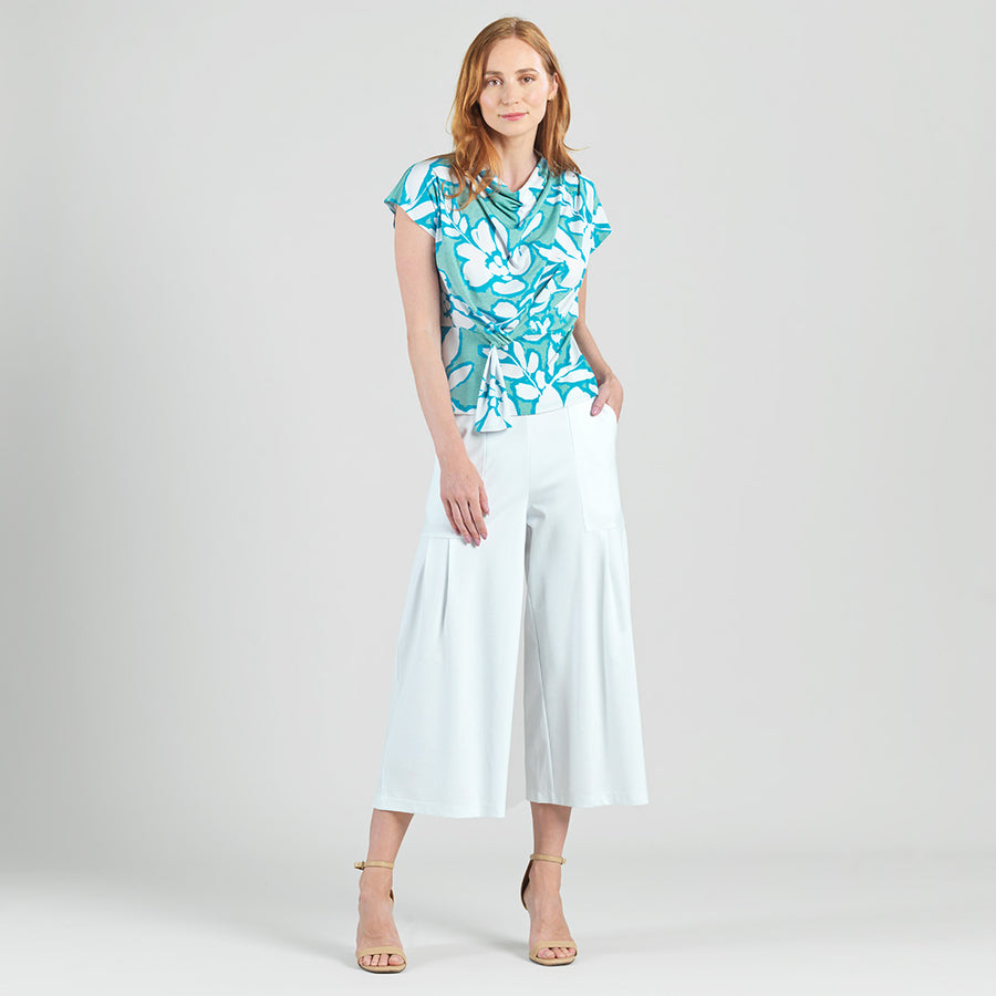 Drape Neck Loop Front Top - Paradise Petal