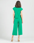 Drape Neck Loop Front Top - Emerald